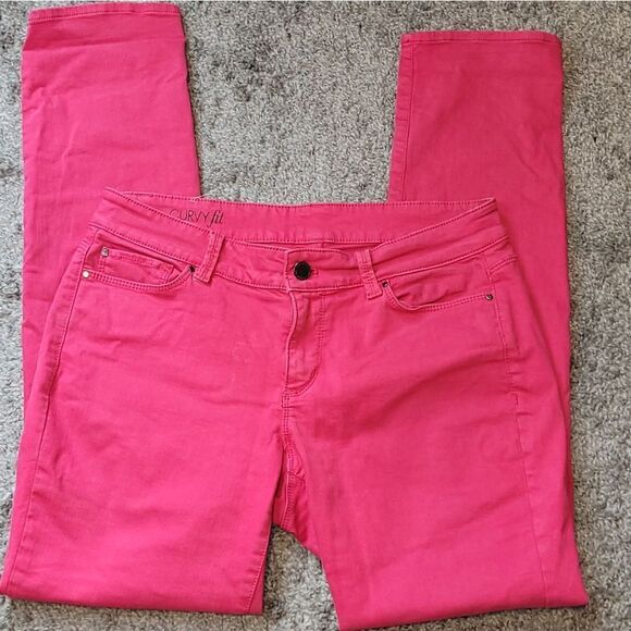 🌴ANN TAYLOR CURVY FIT PINK JEANS 8P - Picture 1 of 3